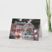 Festliche Weihnachts-Schneesturm-Kuppel Karte (Rückseite)