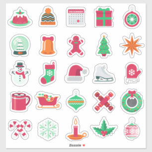 Festliche Weihnachts-Sticker-Sammlung Aufkleber