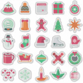 Festliche Weihnachts-Sticker-Sammlung Aufkleber (Vorderseite)