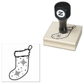 Festliche Weihnachts-Strumpf Linie Art Shape Desig Gummistempel (Stempel)