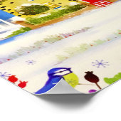 Festliche Weihnachts Winter Zuhause Wasserfarbe Poster (Ecke)