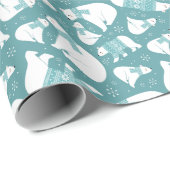 Festliche Weihnachtsbärenmuster gekachelt Geschenkpapier (Rolleneckpunkt)
