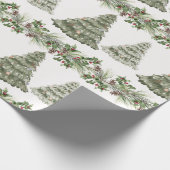Festliche Weihnachtsbäume im Winter Geschenkpapier (Ecke)