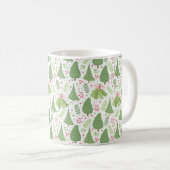 Festliche Weihnachtsbäume Monogramm Tasse (VorderseiteRechts)