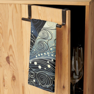 Festliche Weihnachtsbaumen im Twilight Geschirrtuch