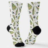 Festliche Weihnachtsbaumen Wasserfarbe Holly Muste Socken (Gewinkelt)
