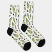 Festliche Weihnachtsbaumen Wasserfarbe Holly Muste Socken (Rechts)
