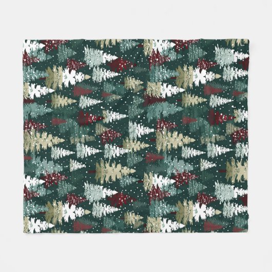 Festliche Weihnachtsbaumen Winterschneeferien Fleecedecke (Vorderseite (Horizontal))