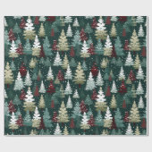 Festliche Weihnachtsbaumen Winterschneeferien Geschenkpapier (Flach)
