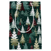 Festliche Weihnachtsbaumen Winterschneeferien Mittlere Geschenktüte (Vorderseite)