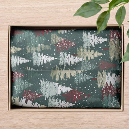Festliche Weihnachtsbaumen Winterschneeferien Seidenpapier