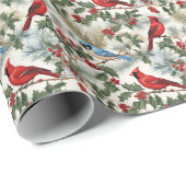 Festliche Weihnachtsbaumkacheln für den Kardinal Geschenkpapier (Rolleneckpunkt)
