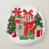 Festliche Weihnachtsbaumkissen Rundes Kissen (Rückseite)