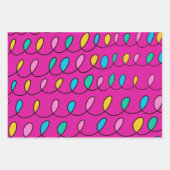 Festliche Weihnachtsbeleuchtung Muster PInk Geschenkpapier Set (Vorderseite)