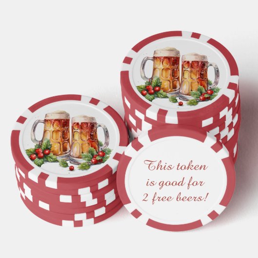 Festliche Weihnachtsbiere Poker Chips (Stapel)