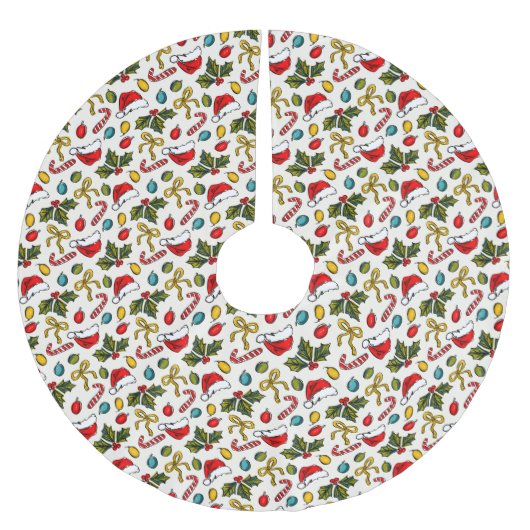 Festliche Weihnachtsbilder für Wasserfarben Polyester Weihnachtsbaumdecke (Vorderseite)