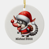 Festliche Weihnachtsbotschaft Armadillo Keramik Ornament (Vorne)