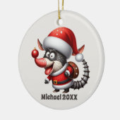 Festliche Weihnachtsbotschaft Armadillo Keramik Ornament (Links)