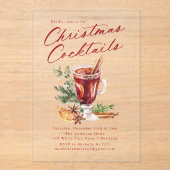 Festliche Weihnachtscocktails Feierabend Acryleinladungen (Vorderseite)