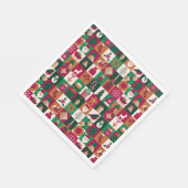 Festliche Weihnachtscollage mit Geschenken, Bäumen Serviette (Ecke)