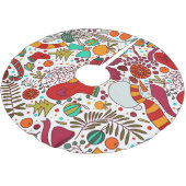 Festliche Weihnachtselemente Nahtloses Design Polyester Weihnachtsbaumdecke (Schrägansicht)