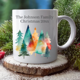 Festliche Weihnachtsfamilie der Aquarellwälder Kaffeetasse