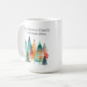 Festliche Weihnachtsfamilie der Aquarellwälder Kaffeetasse (Vorderseite Links)