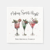 Festliche Weihnachtsfeier Cocktail Serviette (Vorderseite)