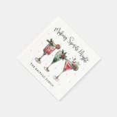 Festliche Weihnachtsfeier Cocktail Serviette (Ecke)