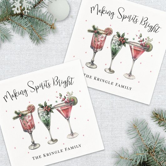 Festliche Weihnachtsfeier Cocktail Serviette