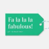 Festliche Weihnachtsfeier "Fa La La Fabulous" Geschenkanhänger (Vorderseite (Horizontal))