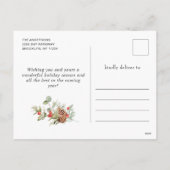 Festliche Weihnachtsfeier Feiertagspostkarte (Rückseite)