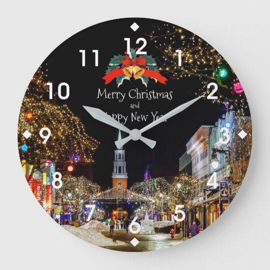 Festliche Weihnachtsfeier Große Wanduhr (Vorderseite)