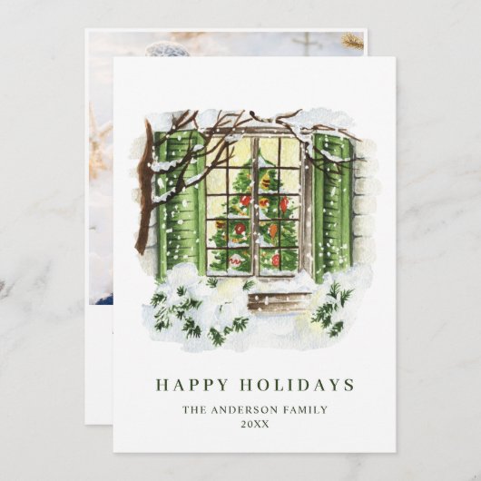 Festliche Weihnachtsfeier im Landhaus Feiertagskarte (Vorne/Hinten)