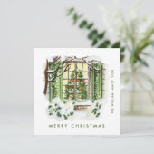 Festliche Weihnachtsfeier im Landhaus Feiertagskarte (Stehend Vorderseite)