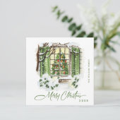 Festliche Weihnachtsfeier im Landhaus Feiertagskarte (Stehend Vorderseite)