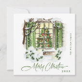 Festliche Weihnachtsfeier im Landhaus Feiertagskarte (Vorderseite)