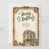 Festliche Weihnachtsfeier im Winter Feiertagskarte (Vorderseite)