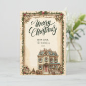 Festliche Weihnachtsfeier im Winter Feiertagskarte (Stehend Vorderseite)