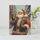 Festliche Weihnachtsfeier mit Champagner Karte (Stehend Vorderseite)