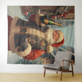 Festliche Weihnachtsfeier mit Champagner Wandteppich (Beispiel (Horizontal))