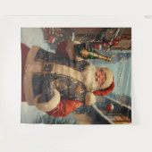 Festliche Weihnachtsfeier mit Champagner Wandteppich (Vorderseite (Horizontal))
