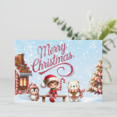 Festliche Weihnachtsfeier mit Elf, Einladung von P (Stehend Vorderseite)