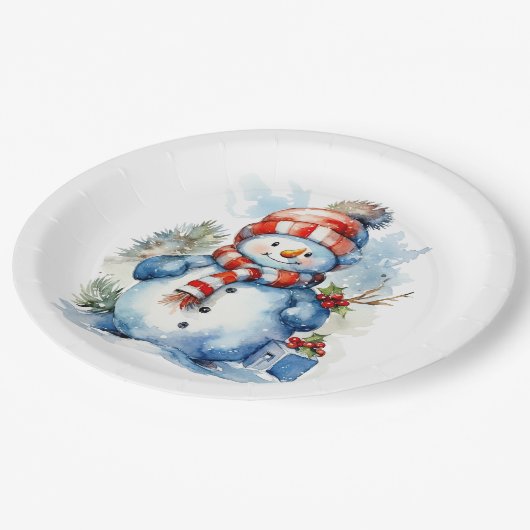 Festliche Weihnachtsfeier Pappteller (Schrägansicht)