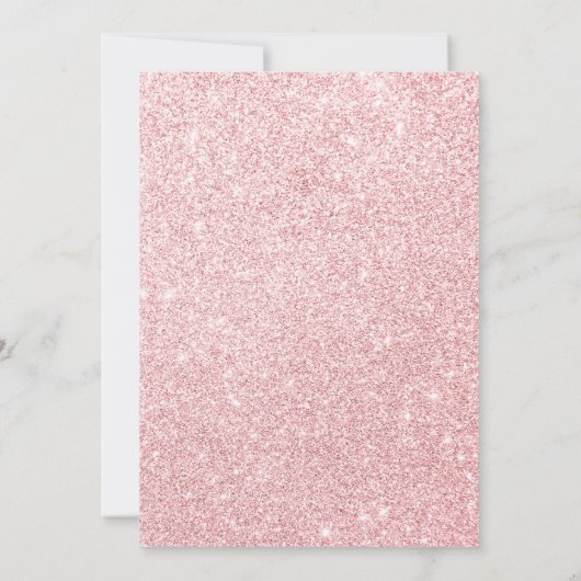 Festliche Weihnachtsfeier Rose Gold Glitzer Einladung (Rückseite)