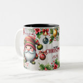 Festliche Weihnachtsfeier Tasse mit Zwergen, saiso (Vorderseite Links)