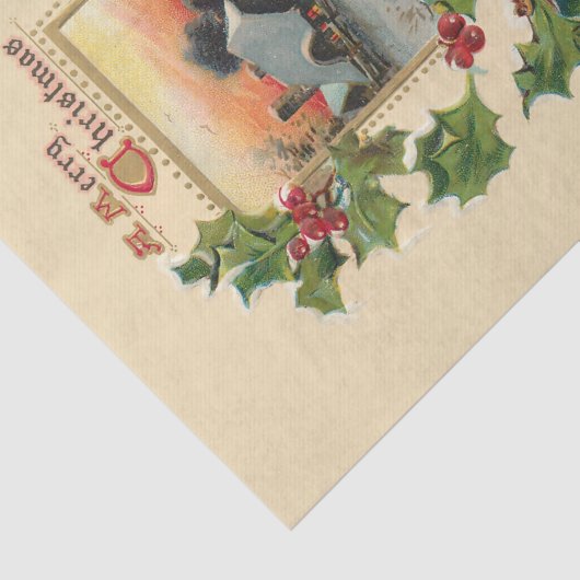 Festliche Weihnachtsfeier und rustikale Winterland Seidenpapier (Ausschnitt)