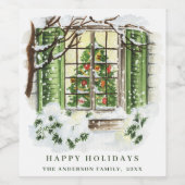 Festliche Weihnachtsfeier Weinetikett (Einzelnes Label)