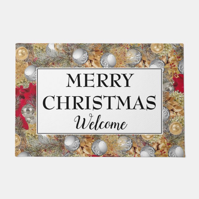 Festliche Weihnachtsfeier WELCOME Doormat Fußmatte (Vorderseite)