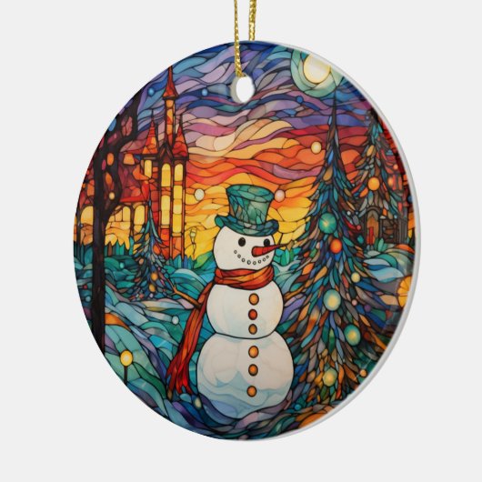 Festliche Weihnachtsfeierlichkeiten mit dem Snowma Keramik Ornament (Links)